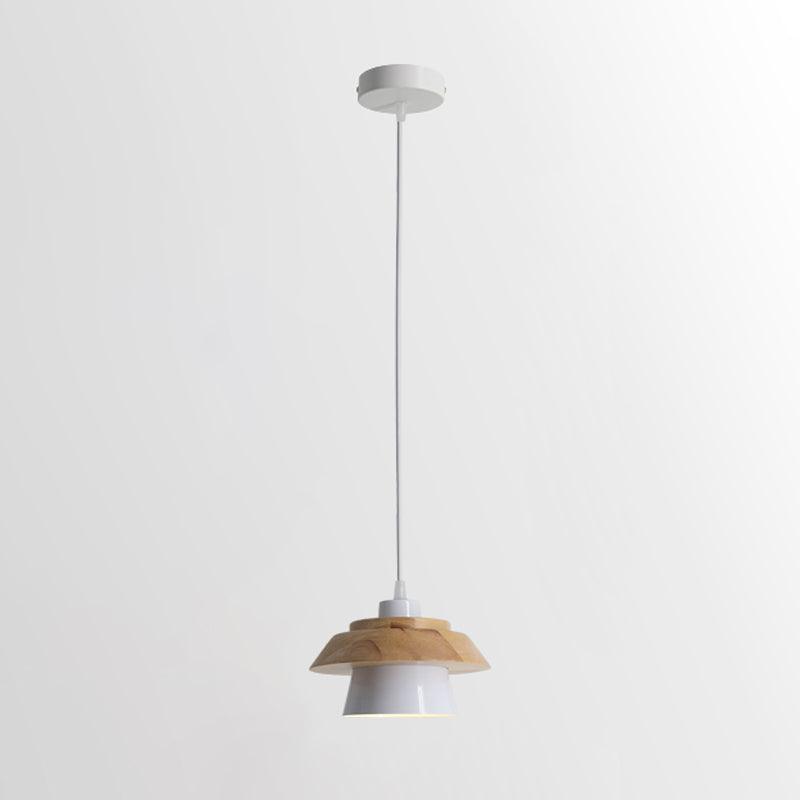 Lustre Bois Rustique et Pierre Naturelle