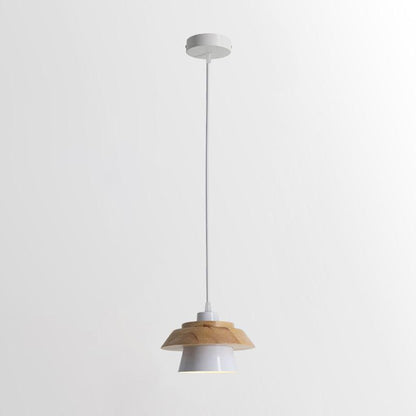Lustre Bois Rustique et Pierre Naturelle