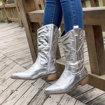 Bottes Cowboy Femmes en Cuir Élégantes - Foivo