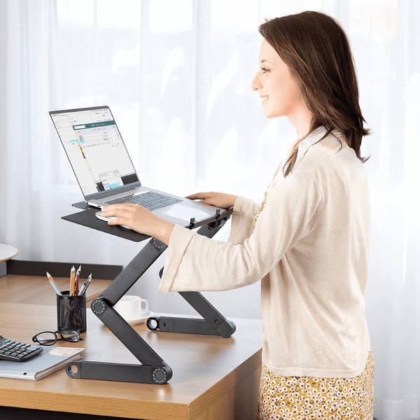 Support Ordinateur Portable Réglable Base Robuste Ouvertures dAération - Foivo
