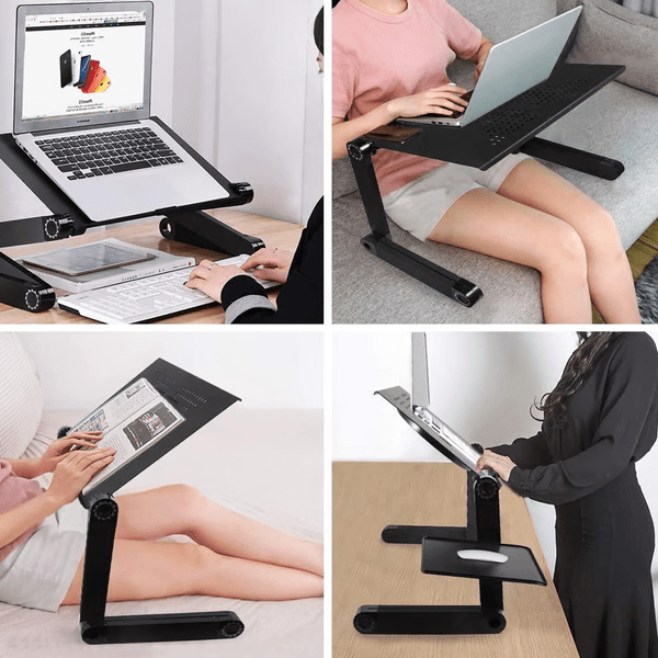 Support Ordinateur Portable Réglable 360° avec Base Robuste et Ouvertures d'Aération 1