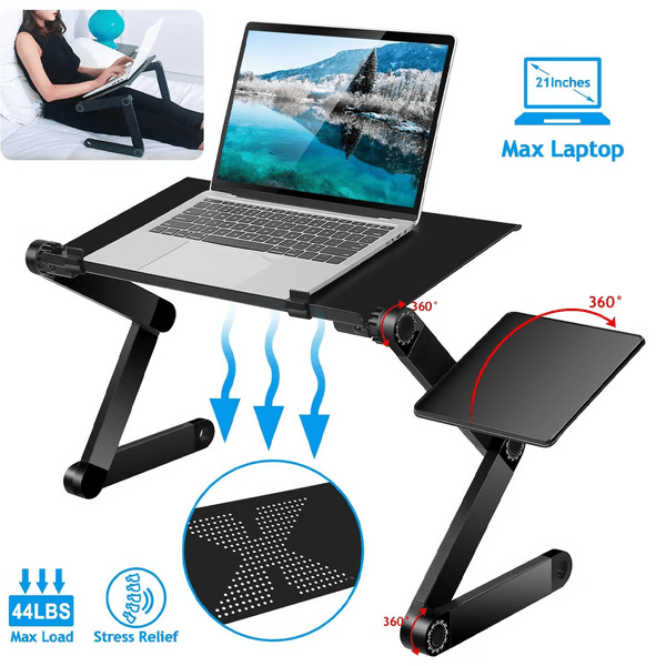 Support Ordinateur Portable Réglable 360° avec Base Robuste et Ouvertures d'Aération 5