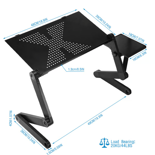 Support Ordinateur Portable Réglable 360° avec Base Robuste et Ouvertures d'Aération 6