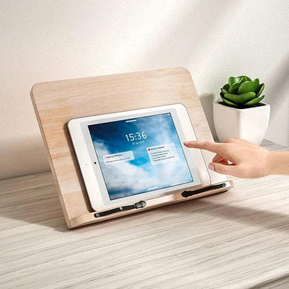 Support de lecture en Bois Réglable et Pliable