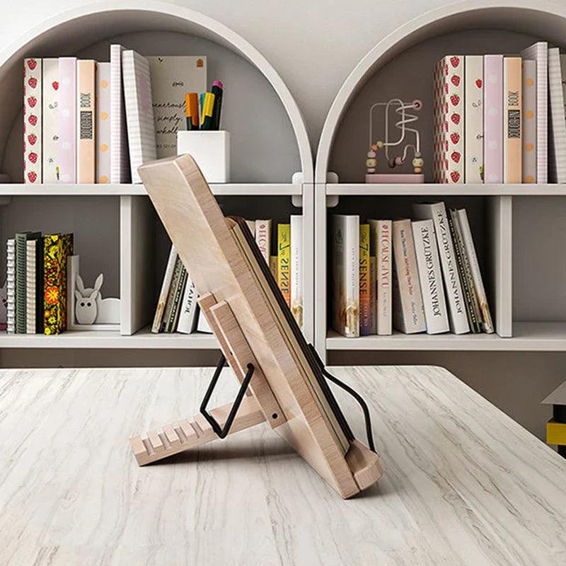 Support de lecture en Bois Réglable et Pliable