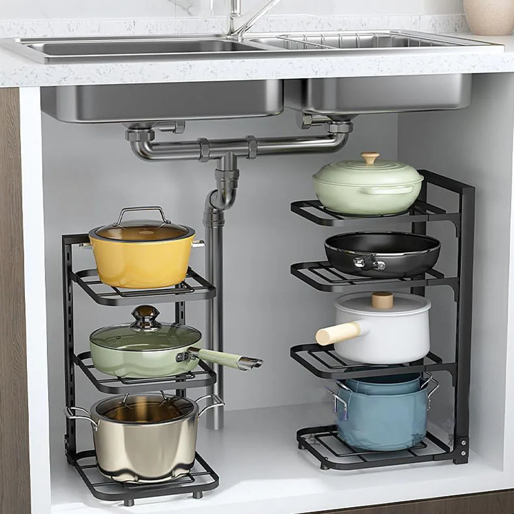 Support de rangement pour casseroles et poêles ajustable 3