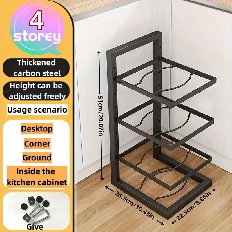 Support de rangement pour casseroles et poêles ajustable 6