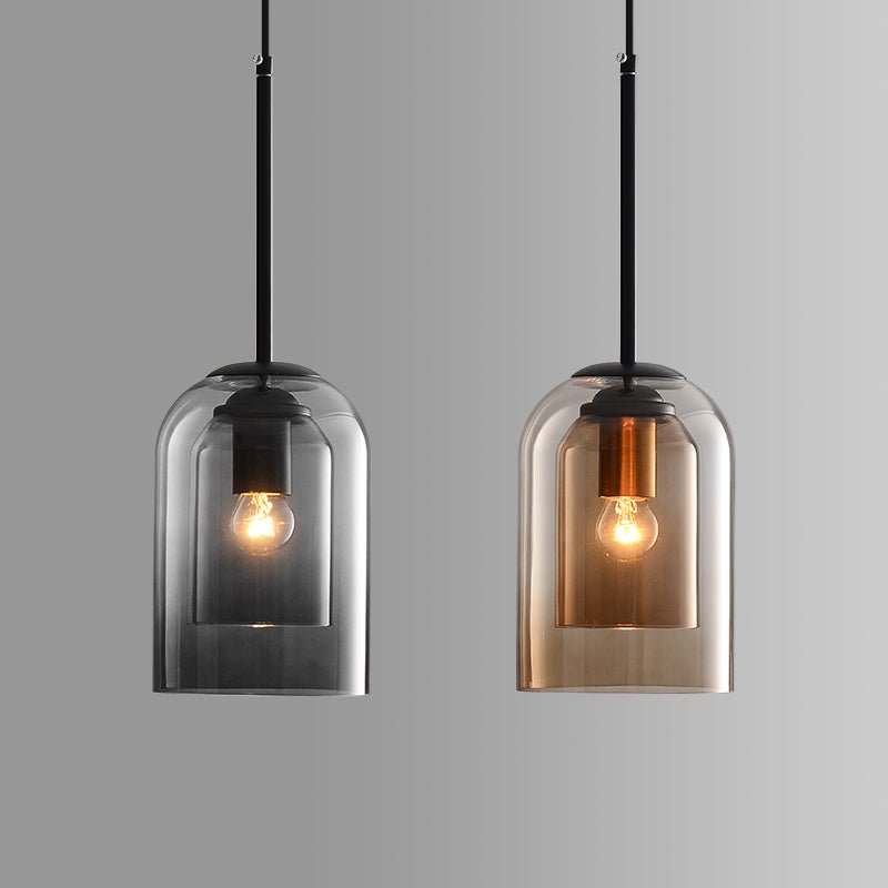 Suspension Luminaire Double Verre Design Moderne 1