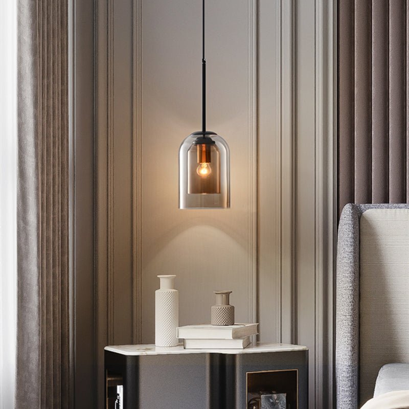 Suspension Luminaire Double Verre Design Moderne 2