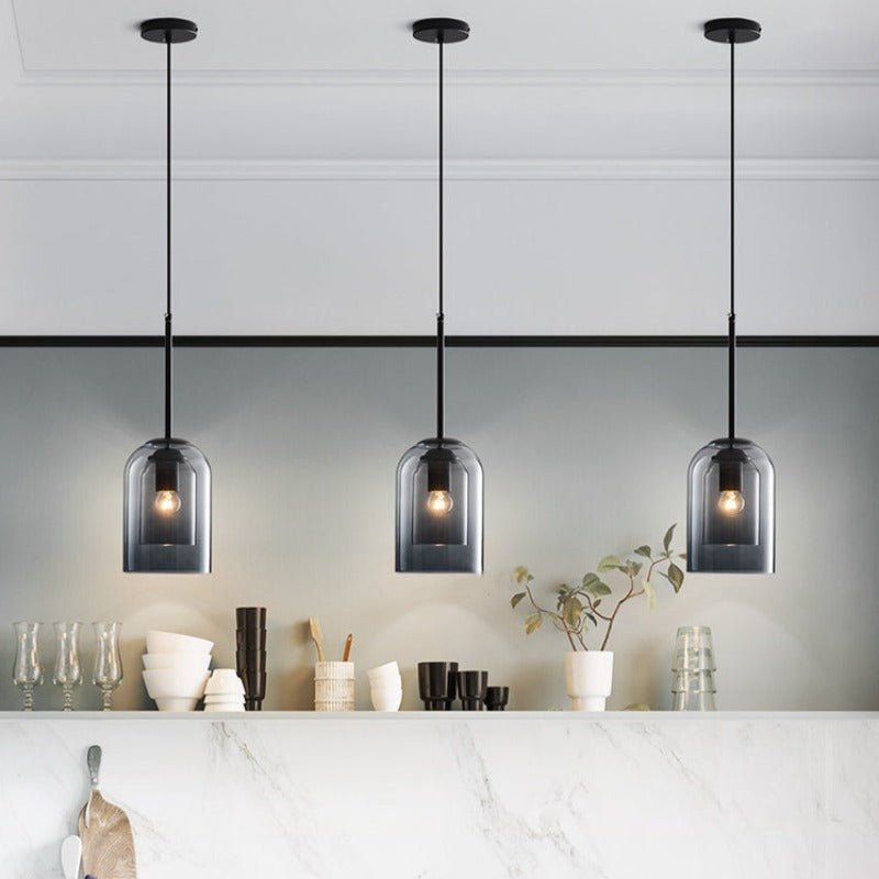 Suspension Luminaire Double Verre Design Moderne 4