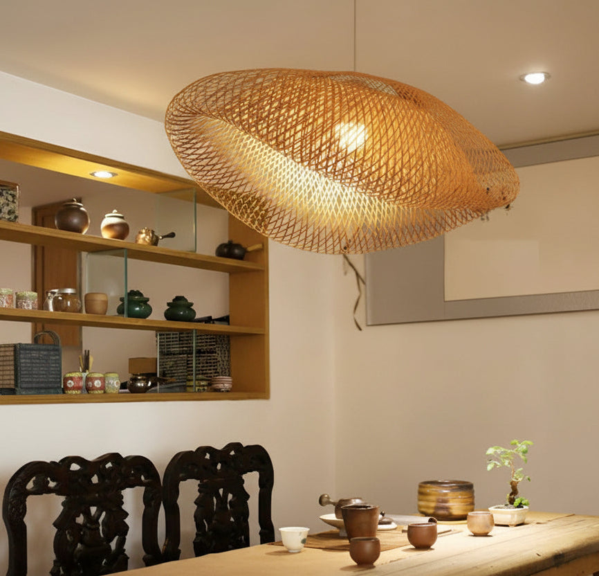 Suspension Rotin Naturel Design Intérieur - Foivo