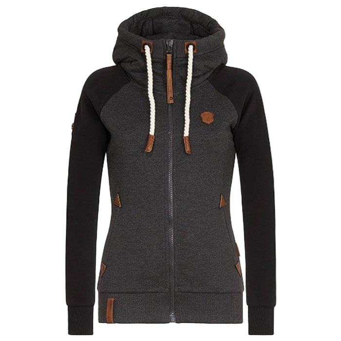 Sweat à capuche Femme Zippé Coupe Ajustée - Foivo