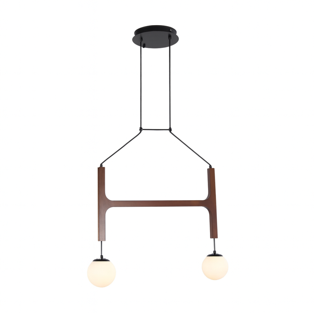 Lampe Suspendue Élégante Bois et Verre - Foivo