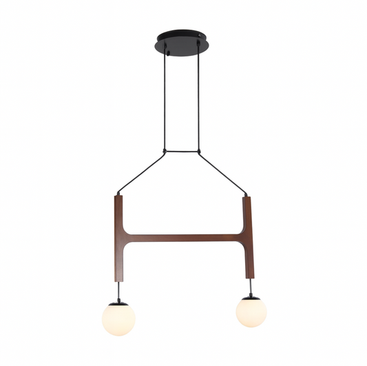 Lampe Suspendue Élégante Bois et Verre - Foivo