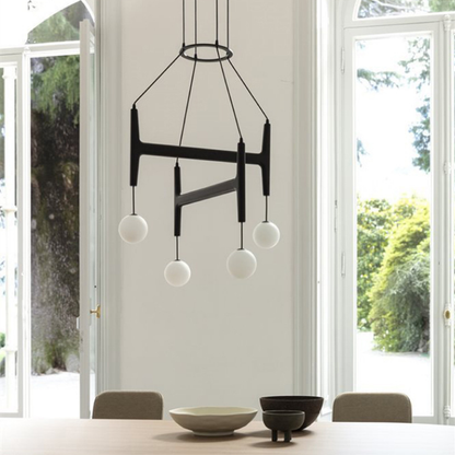 Lampe Suspendue Élégante Bois et Verre