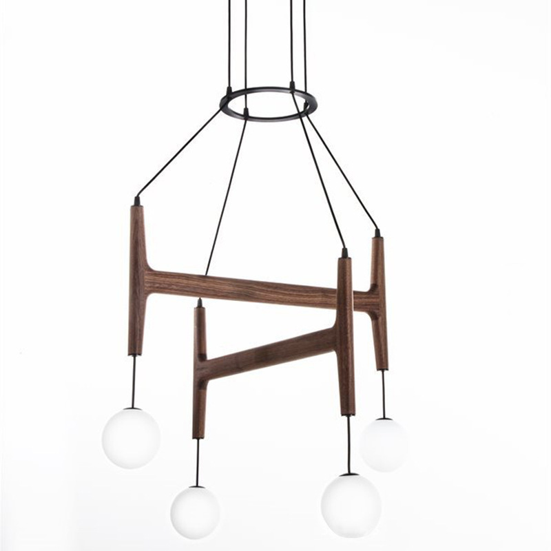 Lampe Suspendue Élégante Bois et Verre
