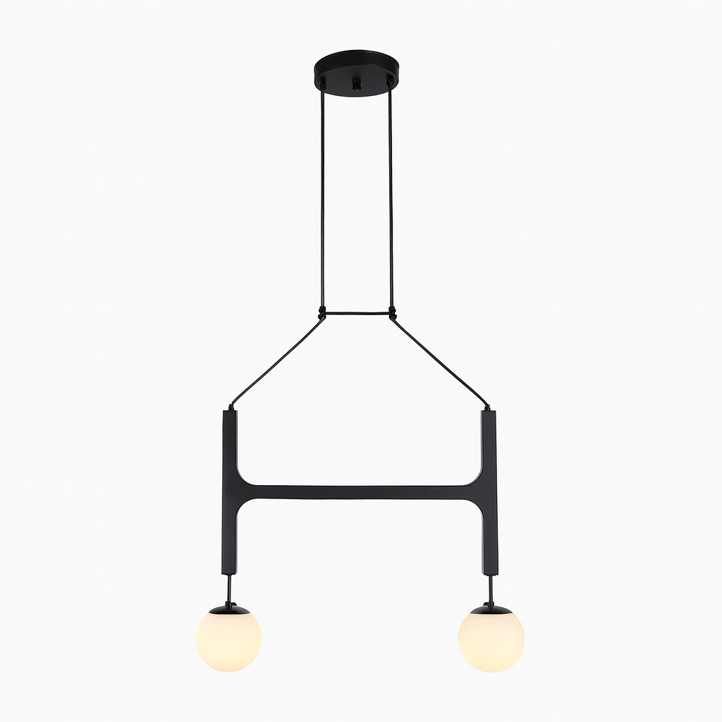 Lampe Suspendue Élégante Bois et Verre