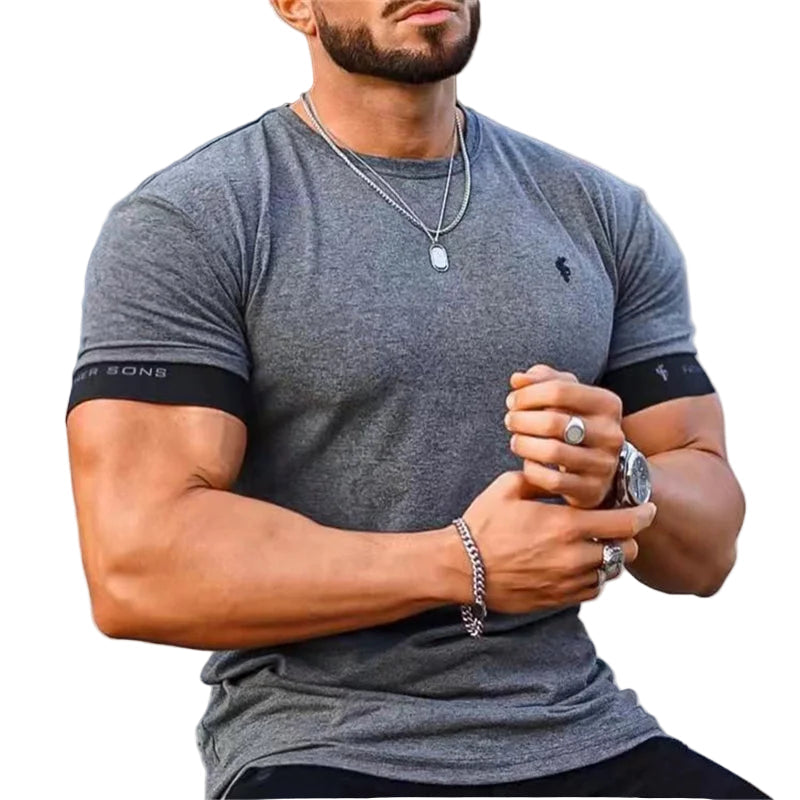 T-shirt Homme Coton Coupe Musclée Manches Courtes - Foivo