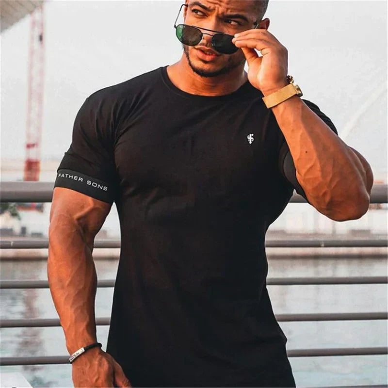 T-shirt Homme Coupe Musclée Manches Courtes 3