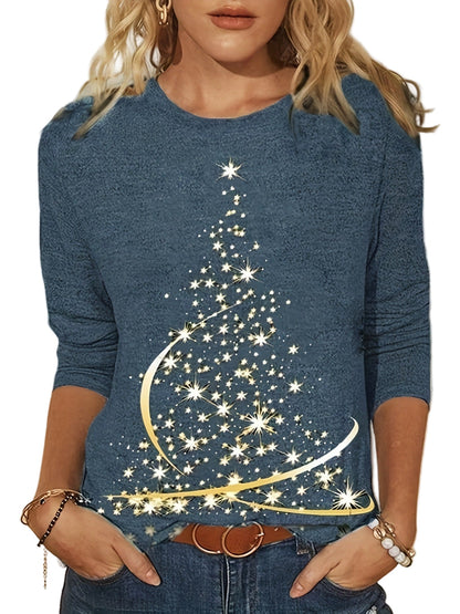 T-shirt Femme Manches Longues Coton Coupe Ajustée - Foivo