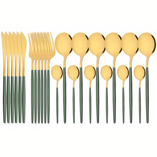 Ustensiles de Table Luxe Inox Doré Élégant - BlxckFR