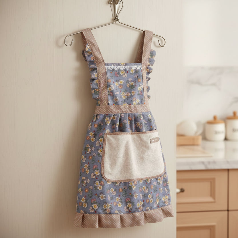 Tablier de Cuisine Floral Réglable pour Femmes 0