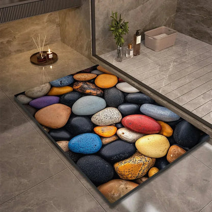 Tapis de bain, tapis de sol antidérapant pour salle de bain, design naturel et décoratif-salle de bain-2-40 cm x 60cm-Oslo France