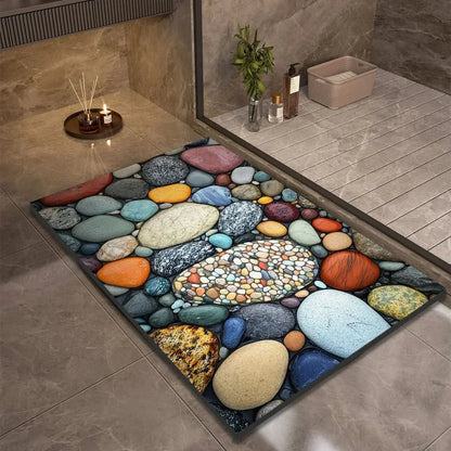 Tapis de bain Antidérapant en Microfibre Design Naturel - Foivo