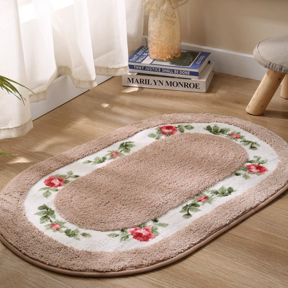 Tapis de bain Antidérapant Microfibre Douce Forme Ovale