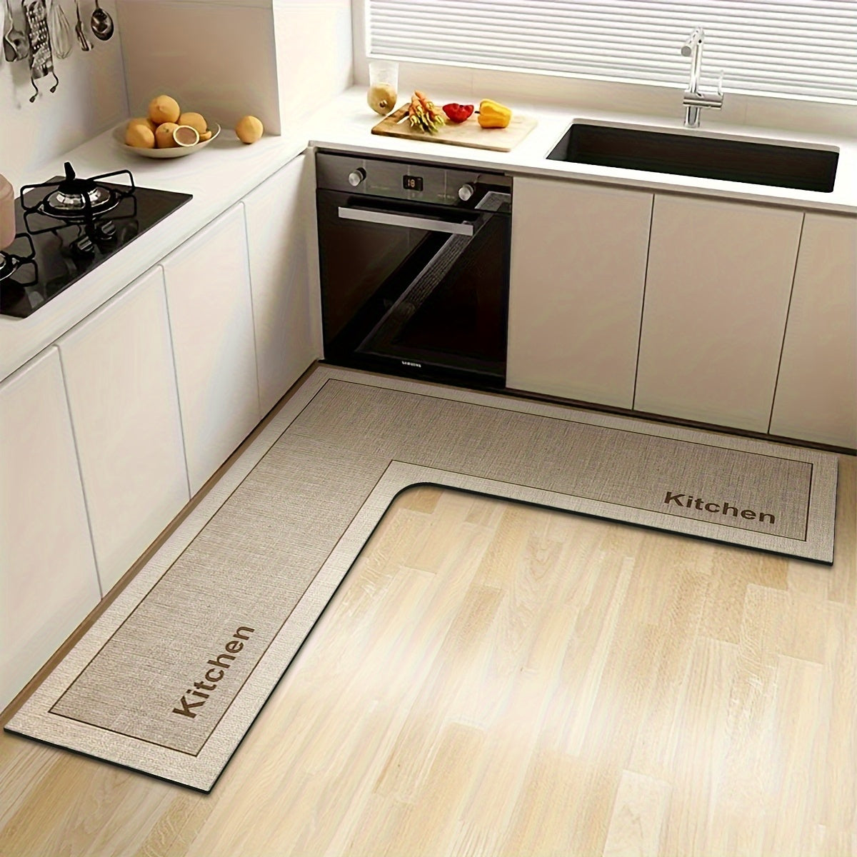 Tapis de Cuisine en L Confortable 1