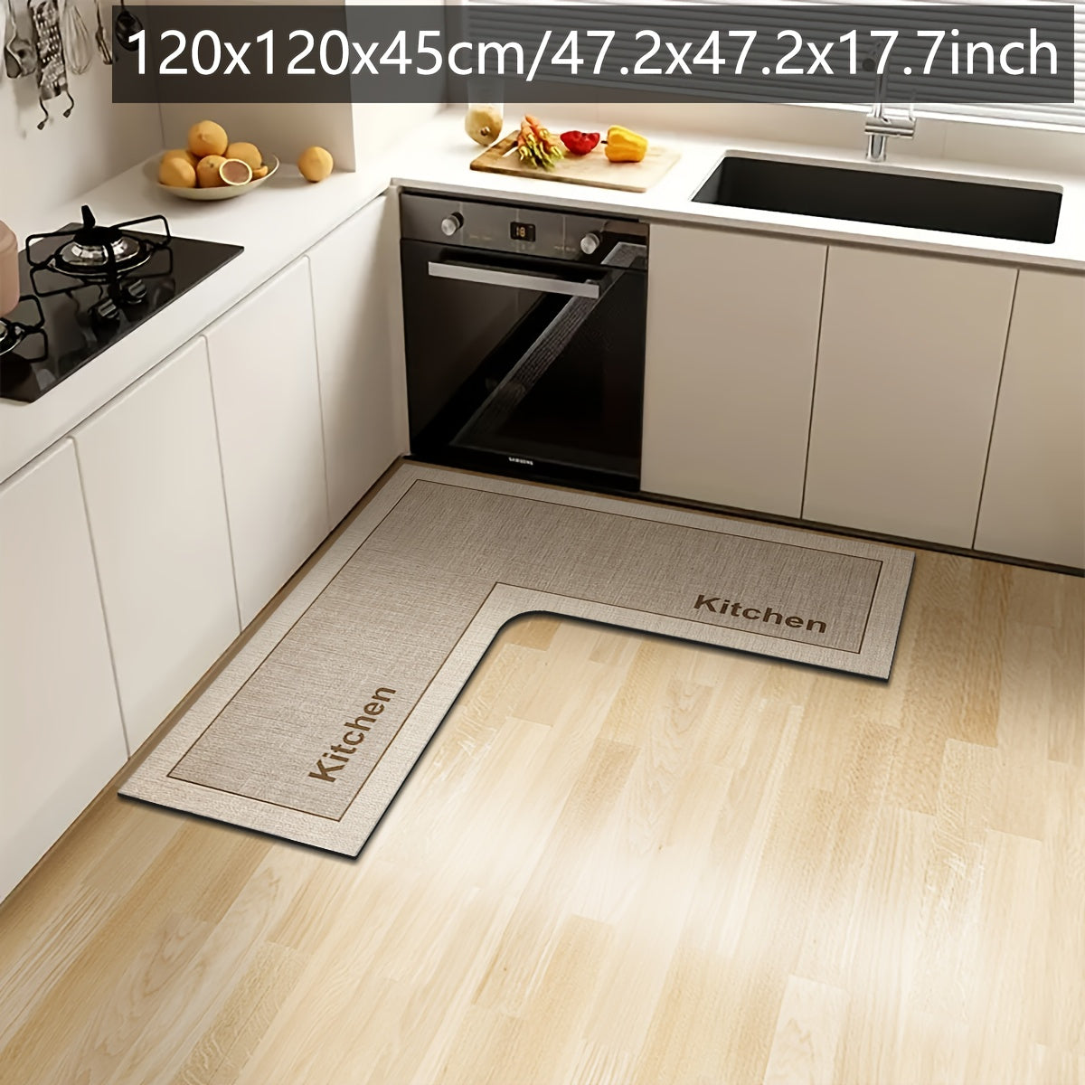 Tapis de Cuisine en L Confortable 8