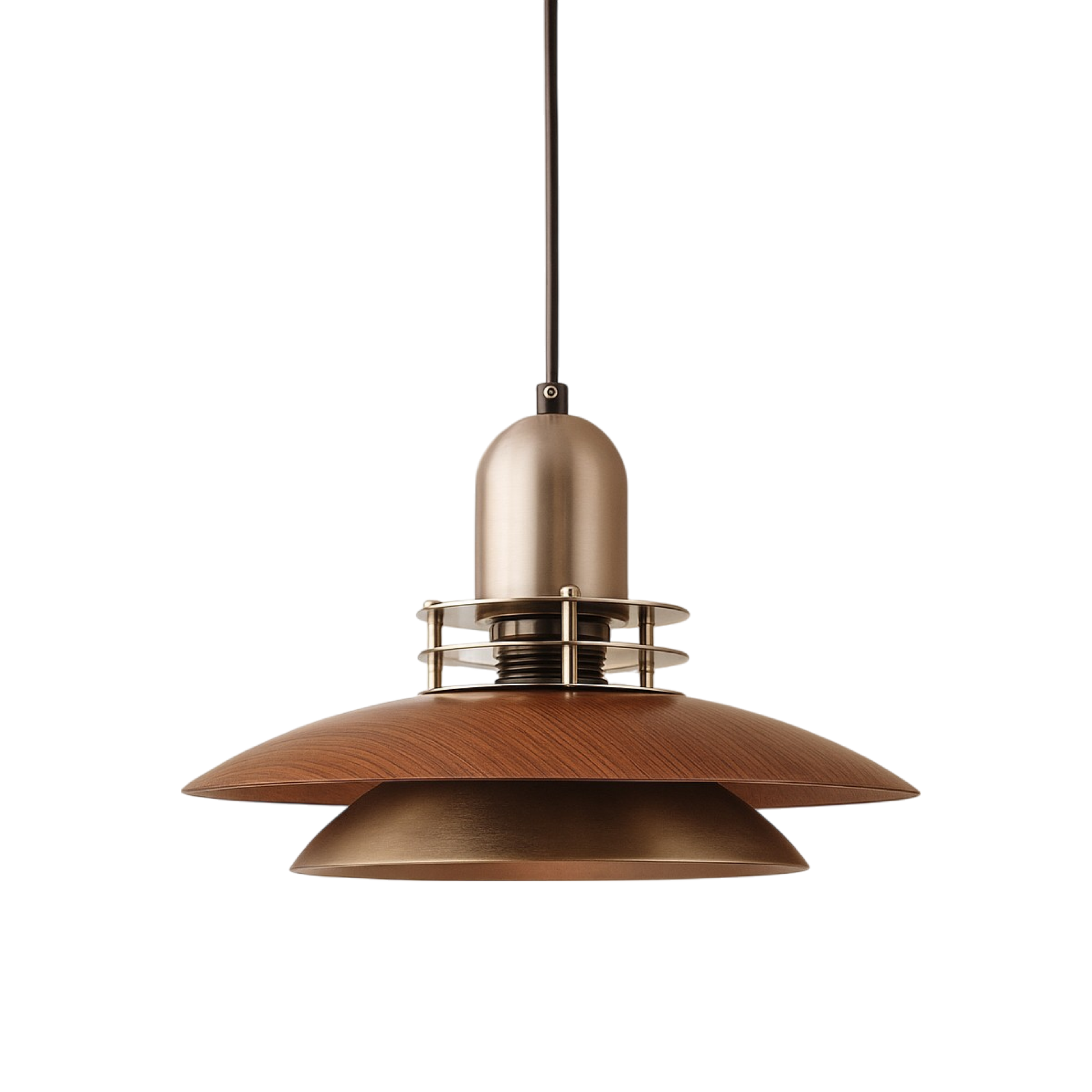Luminaire Suspendu Bois Foncé Design Élégant - Foivo