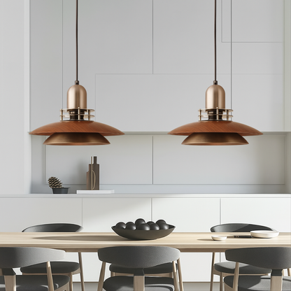 Luminaire Suspendu en Bois Massif Chic