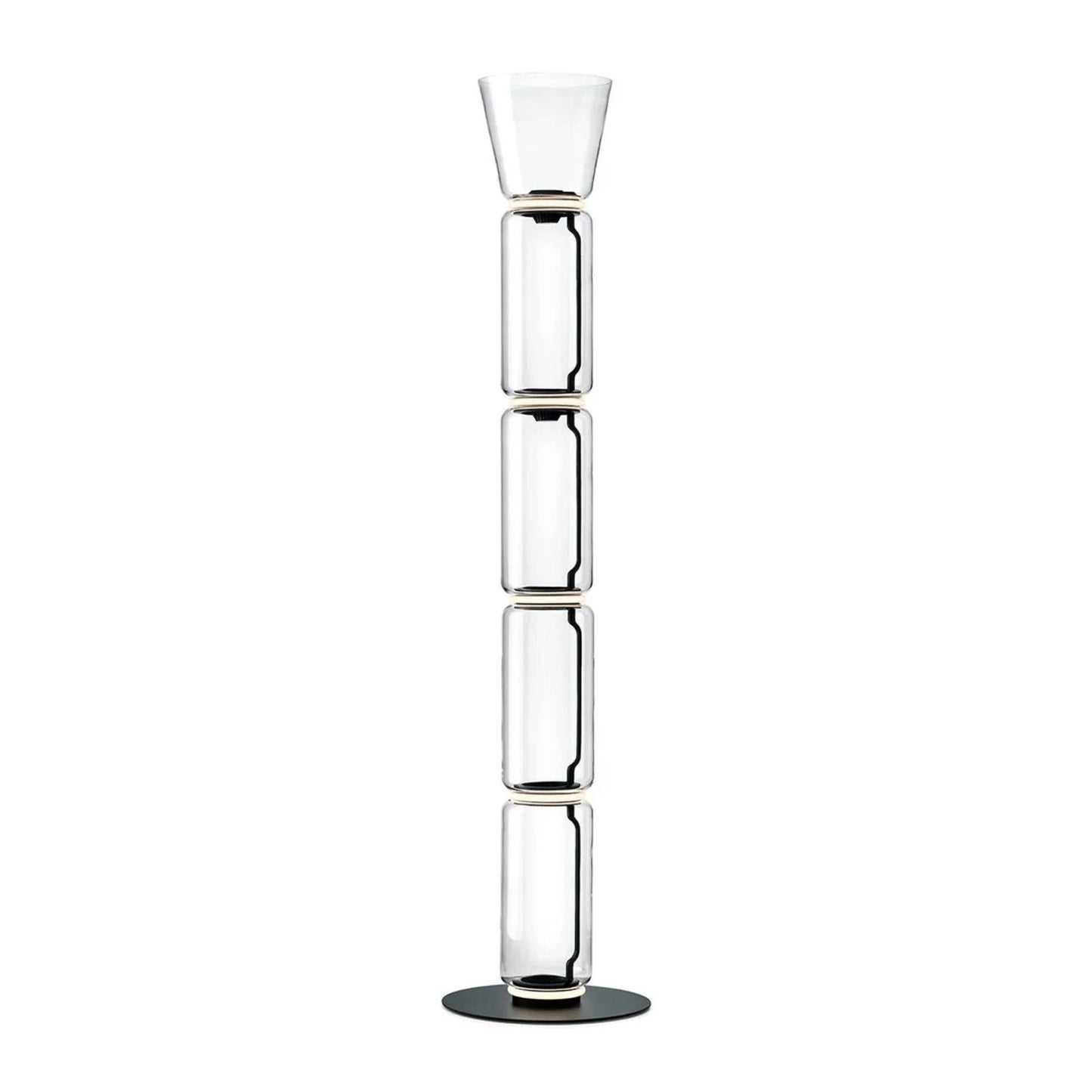 Lampe de Sol Élégante en Verre avec Éclairage Doux