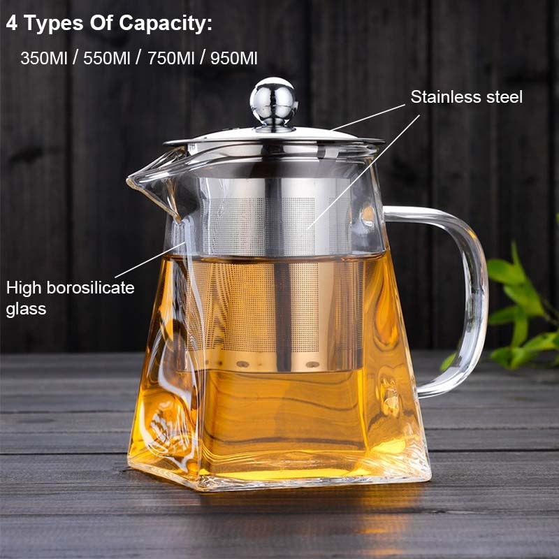 Théière en verre avec filtre intégré pour infusion 3