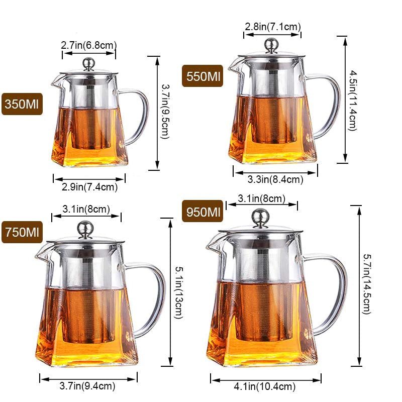 Théière en verre avec filtre intégré pour infusion 4