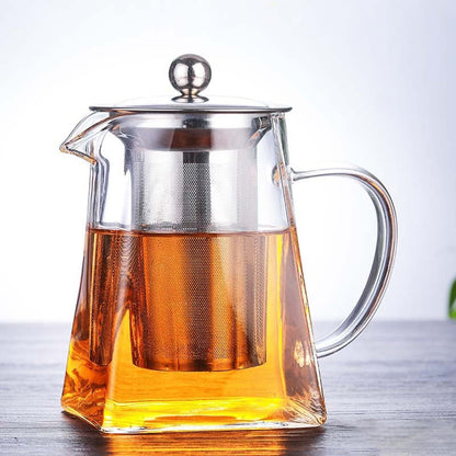 Théière en verre avec filtre intégré pour infusion 6