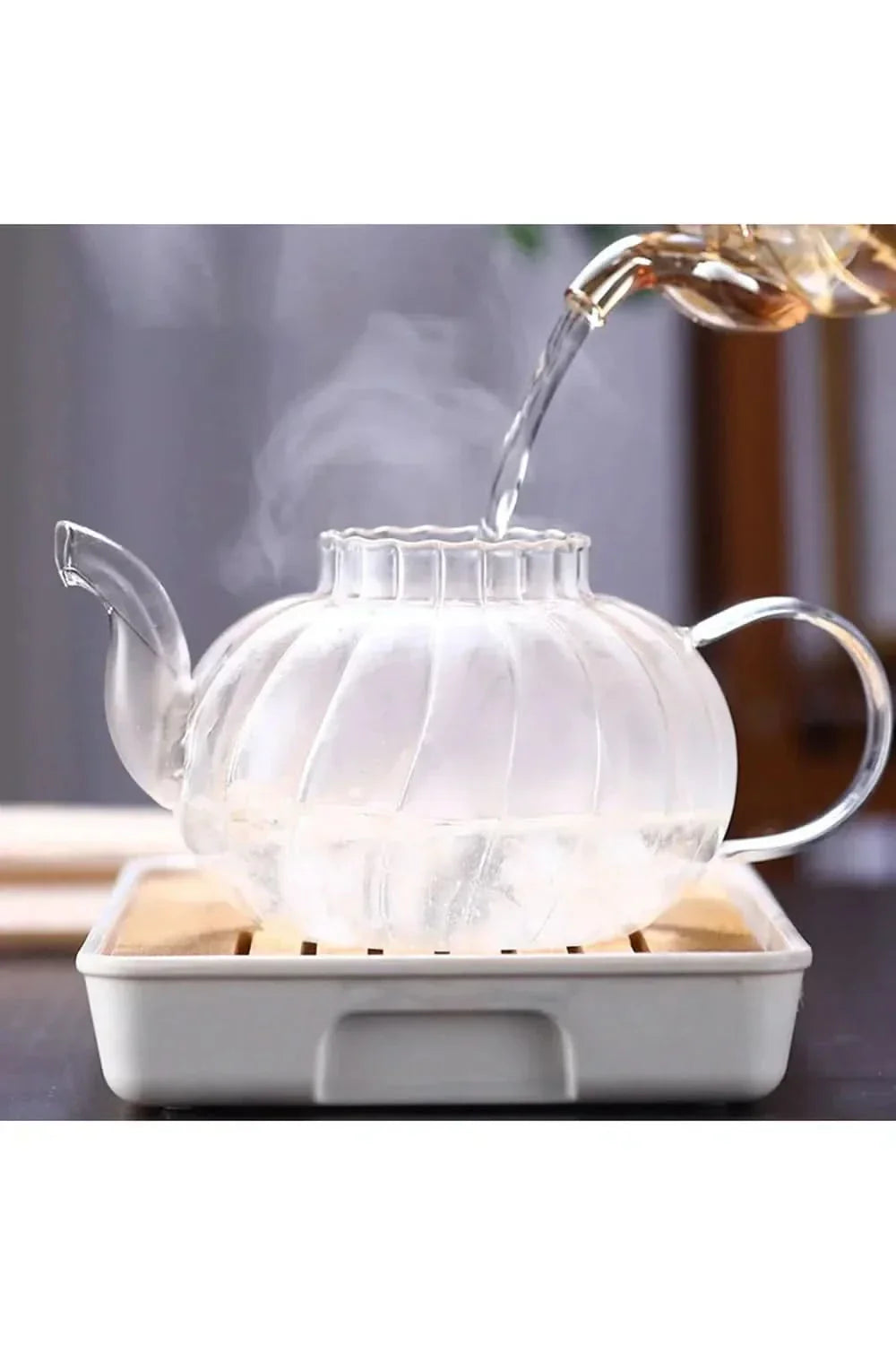 Théière en verre avec infuseur pour un service élégant 2