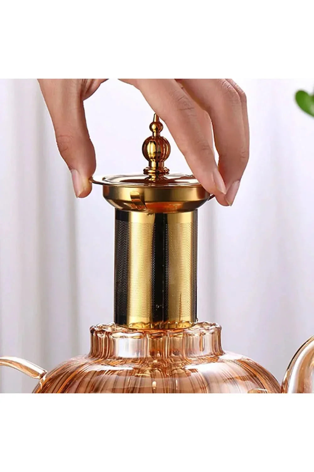 Théière en verre avec infuseur pour un service élégant 5