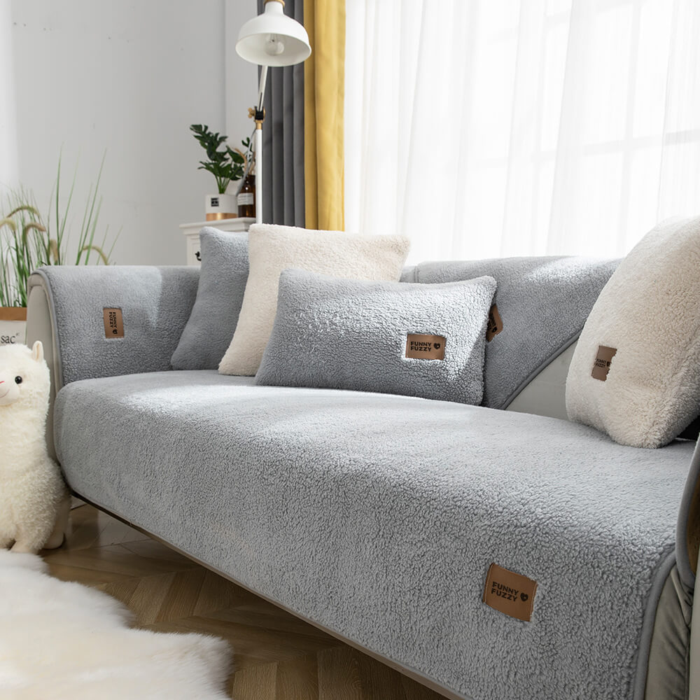 Housse de canapé polaire imperméable antidérapante lavable