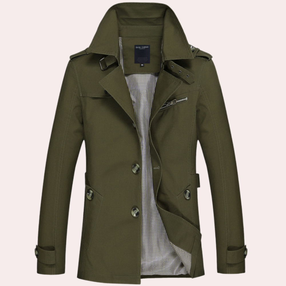 Manteau Trench Classique Homme - Veste Hiver Élégante