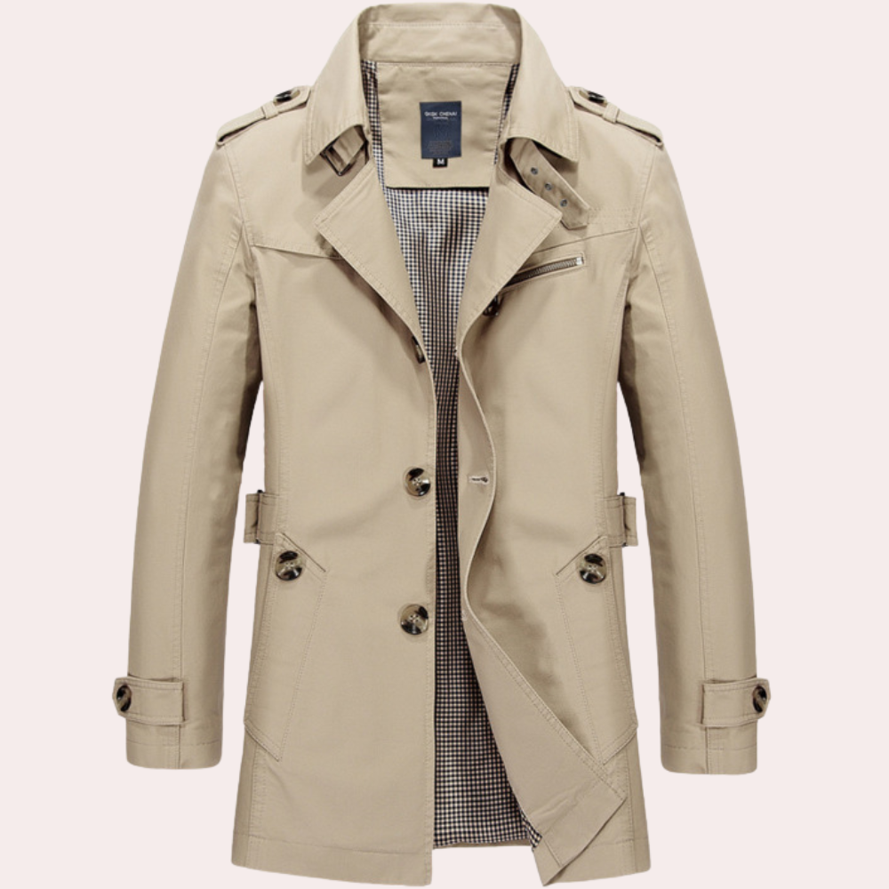 Manteau Trench Classique Homme - Veste Hiver Élégante