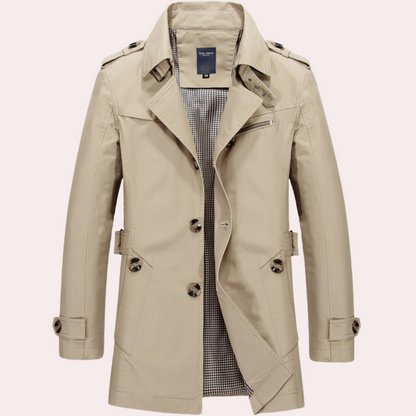 Manteau Trench Classique Homme - Veste Hiver Élégante