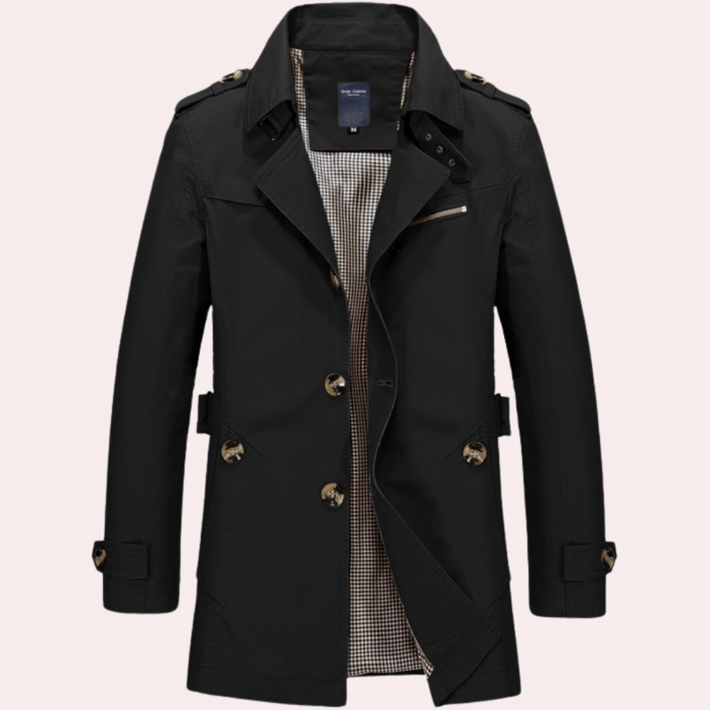 Manteau Trench Classique Homme - Veste Hiver Élégante