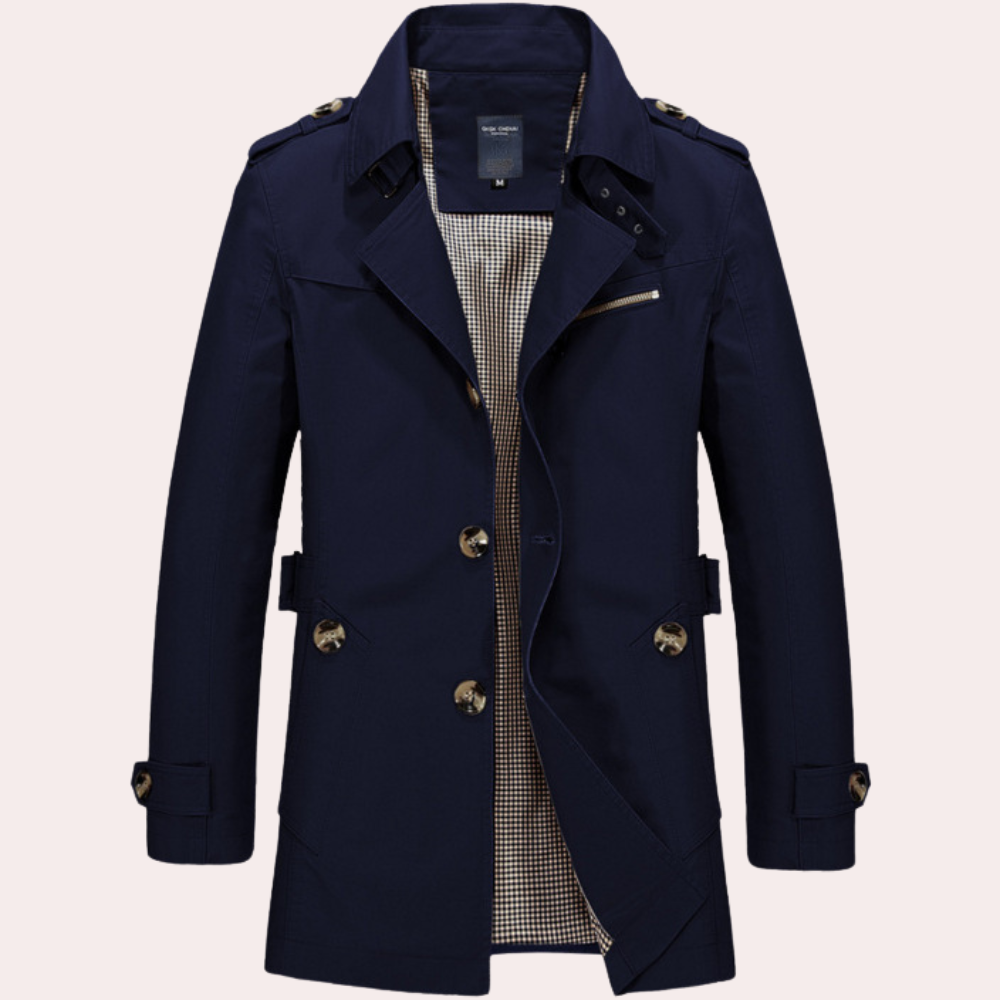 Manteau Trench Classique Homme - Veste Hiver Élégante
