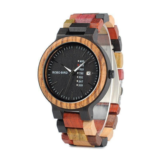 Montre Homme Bois Élégante Quartz avec Date - Foivo