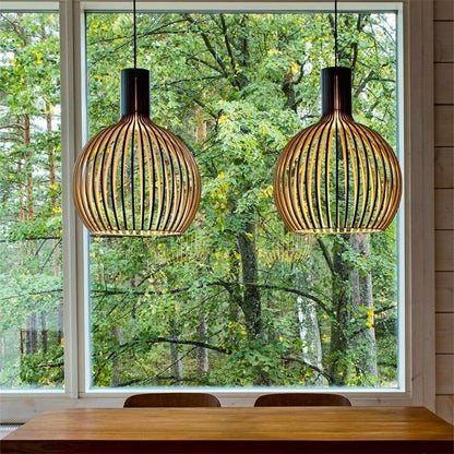 Lampe Suspendue Bois Chalet pour Îlot de Cuisine