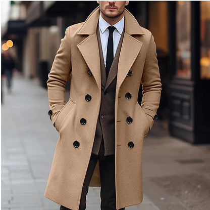 Manteau Long Homme Élégant pour Hiver
