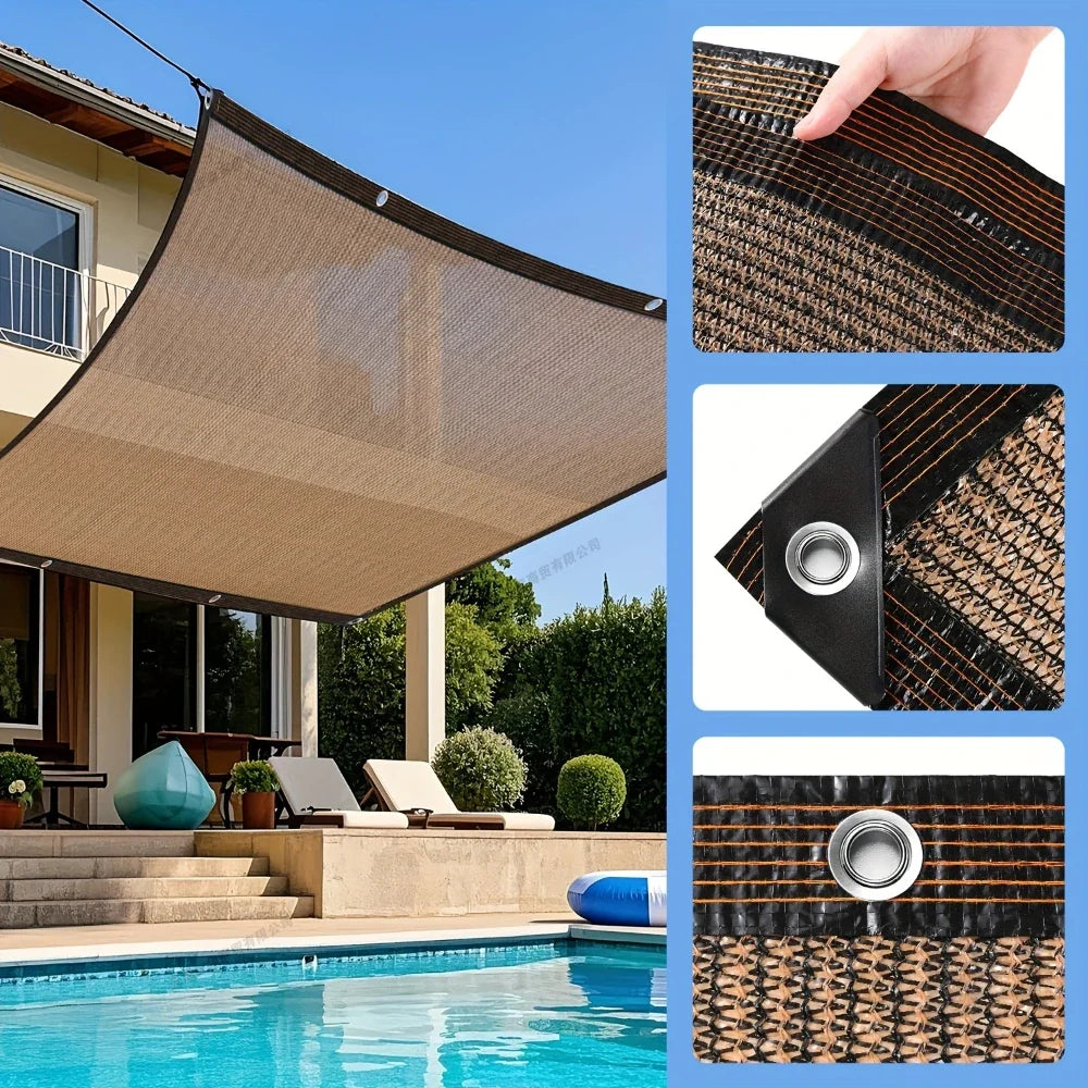 Tissu d'ombrage pour jardin avec œillets pour pergola et patio 1