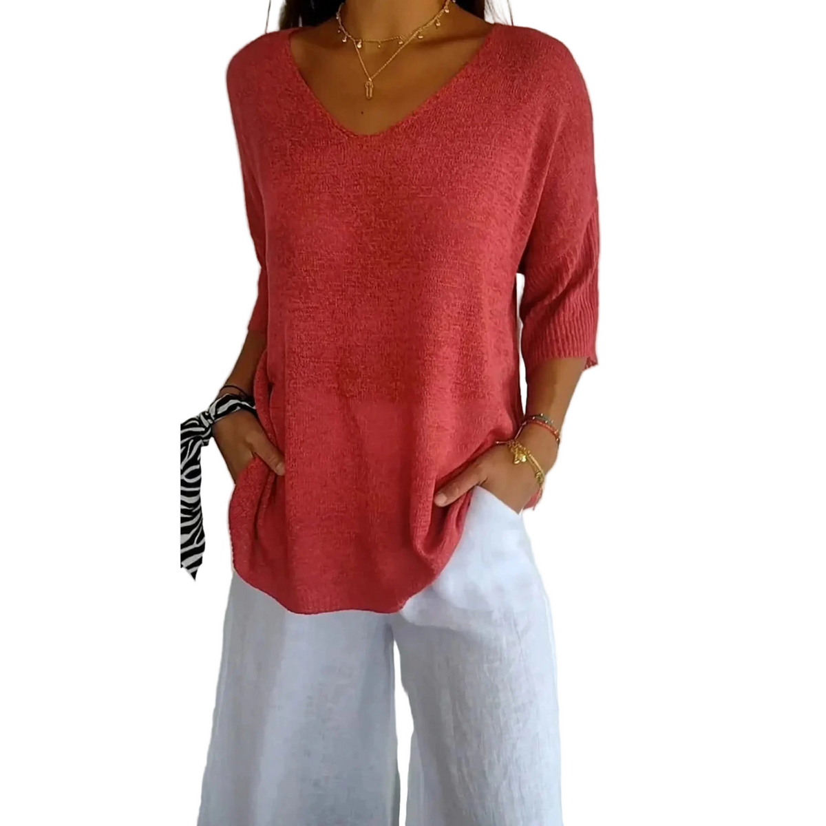 Femme Col en V Coupe Polyvalente - Foivo